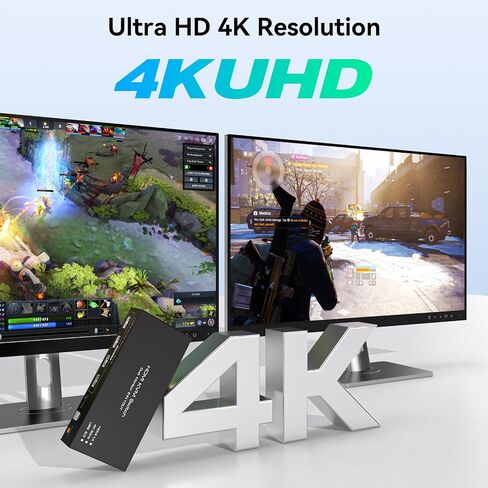 HDMI KVM Switch 2 Monitors 2 Computers 4K@30Hz for 2 Computers Share Dual Monitors and Keyboard Mouse Printer U Disk Support Extended/Copy Mode with 2 USB Cables and Controller in Kuwait