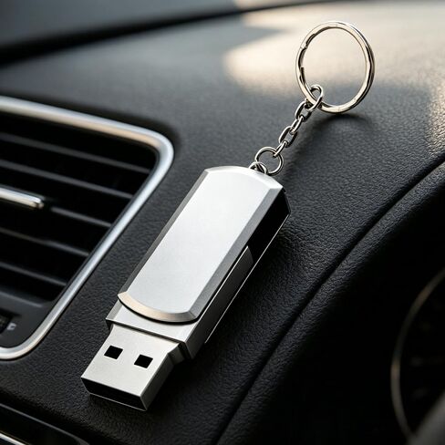 Silver Metal 8GB USB Flash Drive with Keychain Portable Thumb Memory Stick in Kuwait