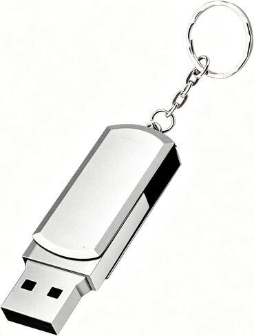Silver Metal 8GB USB Flash Drive with Keychain Portable Thumb Memory Stick in Kuwait