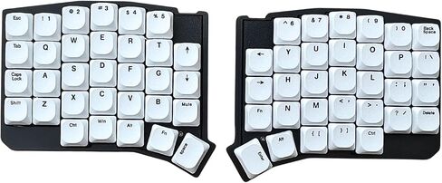2.4G Wireless Choc Sofle Split Low Profle Ultrathin Mechanical Keyboard, Hot-Swappable, Compact 60% Layout,Ergonomic Design,Kaih Low profle Switch,PBT Keycaps (Black-W) in Kuwait