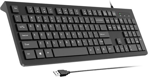 Wired Computer Keyboard, Full-Sized Keyboard Plug Play USB, Yellow, 1 pc in Kuwait