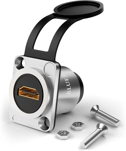 BlueRigger HDMI Waterproof Cable - (3FT, 4K 60Hz, HDMI Panel Mount Socket with Waterproof Dustproof Cap, Male to Female Pass Through, Audio Video Car Dash Adapter) - Compatible with Car, Boat, TV in Kuwait