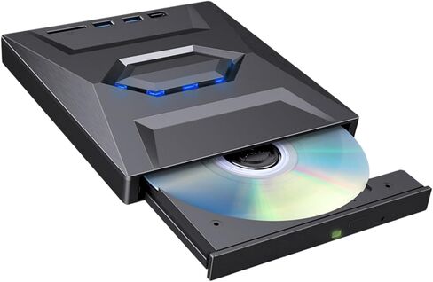 Tangxi 7 in 1 External DVD Drive, Portable CD DVD Burner CD ROM External Drive for Laptop, USB 3.0 & Type C, SD TF Port in Kuwait