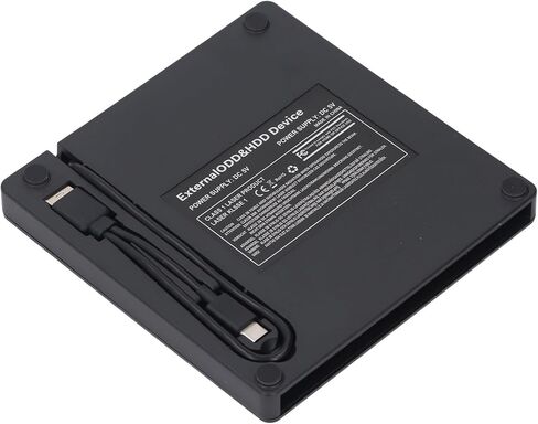 PUSOKEI USB 3.0 External Optical Drive Enclosure for 9.5mm SATA Laptop CD/DVD Drive, Type - A/USB - C, Tool - Free Portable Case (Not Included) in Kuwait