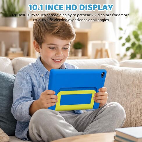 Gleeso Kids Tablet 10 Inch, Android 16 Tablet for Kids, 24GB RAM 64GB ROM 1TB Expand, 6000mAh Battery, Tablet for Toddler Children with case, Parental Control & UKIDOZ, BT5.4, Dual Camera, Gift-Blue in Saudi Arabia