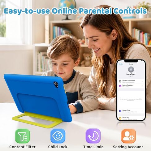 Gleeso Kids Tablet 10 Inch, Android 16 Tablet for Kids, 24GB RAM 64GB ROM 1TB Expand, 6000mAh Battery, Tablet for Toddler Children with case, Parental Control & UKIDOZ, BT5.4, Dual Camera, Gift-Blue in Saudi Arabia
