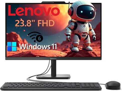 Lenovo 23.8" Intel 4-Core 8GB 256GB SSD All-in-One Desktop Computer in Kuwait
