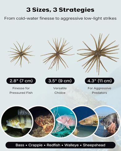 Pawfly 6Pcs Urchin Baits for Bass Fishing, Urchin Style Soft Lures for Bass in Kuwait