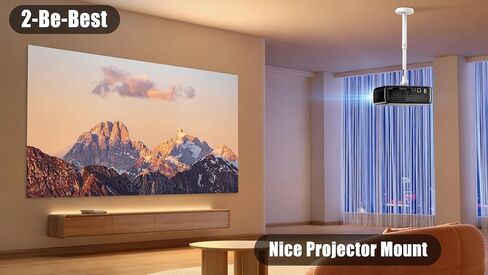 2-Be-Best Projector Mount with New Gimbal ¼-Inch Screw Longer Length 14-24 in / 37-62 cm Projector Ceiling/Wall Mount 360° Rotatable Ceiling Projectors Mounts Adjustable Bracket Universal Mount White in Kuwait