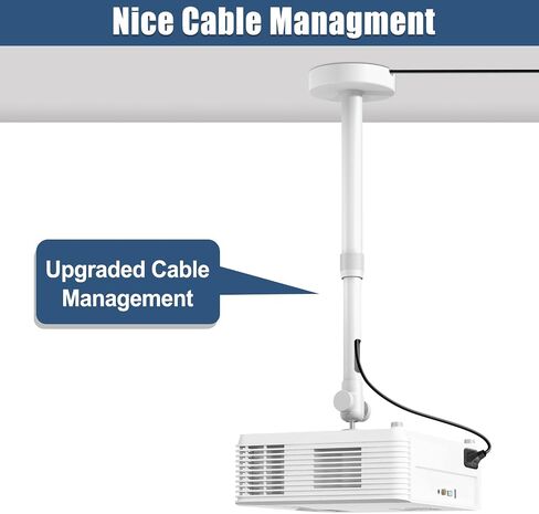 2-Be-Best Projector Mount with New Gimbal ¼-Inch Screw Longer Length 14-24 in / 37-62 cm Projector Ceiling/Wall Mount 360° Rotatable Ceiling Projectors Mounts Adjustable Bracket Universal Mount White in Kuwait