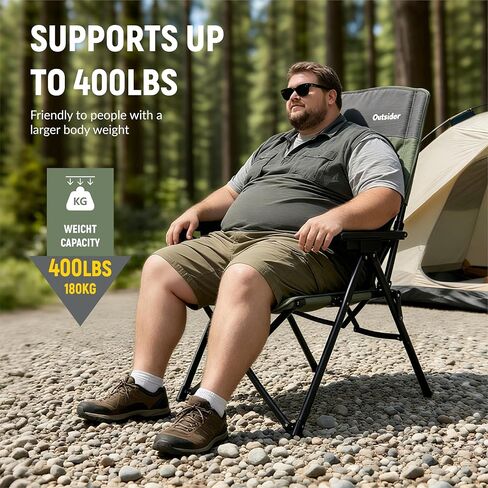 OUTSIDER Oversized 3-Position Camping Chair, Green in Kuwait