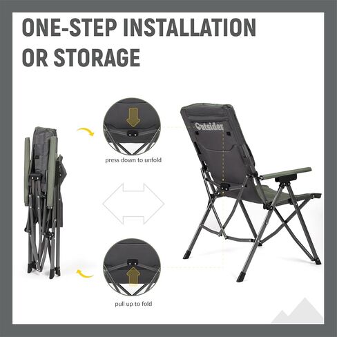 OUTSIDER Oversized 3-Position Camping Chair, Green in Kuwait