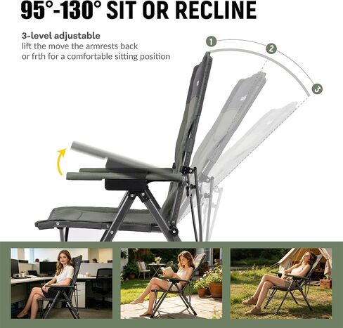 OUTSIDER Oversized 3-Position Camping Chair, Green in Kuwait