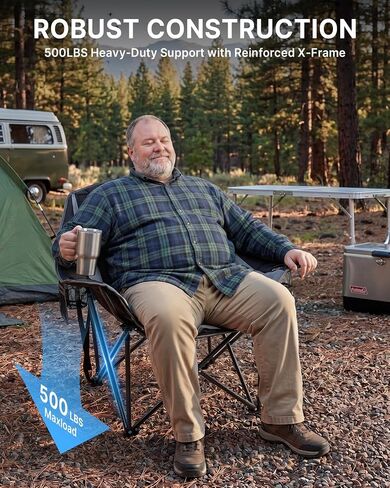 HOPERAN Oversized Camping Chairs for Adults, 500lbs Portable Lawn Chair in Kuwait