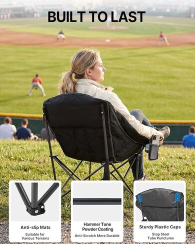 HOPERAN Oversized Camping Chairs for Adults, 500lbs Portable Lawn Chair in Kuwait