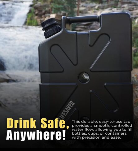 LifeSaver Black Jerrycan Replacement Pump for Outdoor Enthusiasts – Easy to Install – Keep Your Jerry Can Water Filter Ready for Emergencies – Military-Grade Water Jerry Can for Safe Drinking (1 pack) in Kuwait
