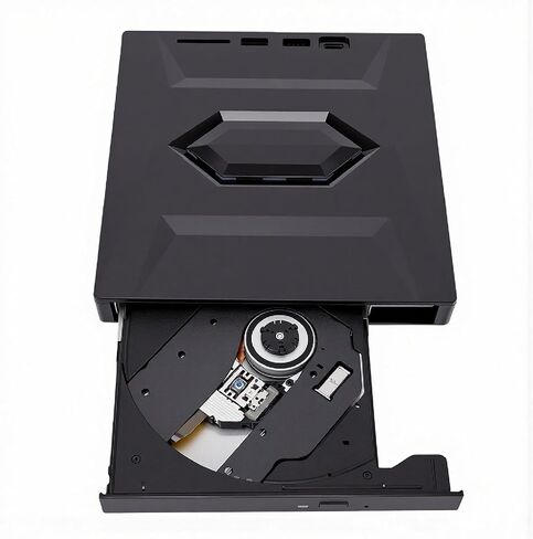 Diyeeni External DVD Drive, USB 3.0 and Type C Portable CD DVD Burner Writer Reader, with USB Hub and Card Reader, for Laptop Desktop PC in Kuwait