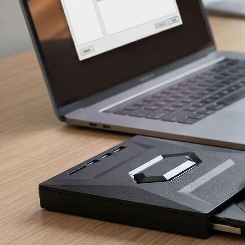 Diyeeni External DVD Drive, USB 3.0 and Type C Portable CD DVD Burner Writer Reader, with USB Hub and Card Reader, for Laptop Desktop PC in Kuwait