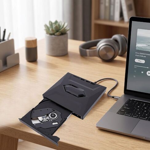 7 in 1 External CD DVD Drive, USB 3.0 & USB C Dual Interface High Speed Hub Plug & Play Slim and Portable CD DVD + / - RW Optical Drive for PC Wins Linux Etc. in Kuwait
