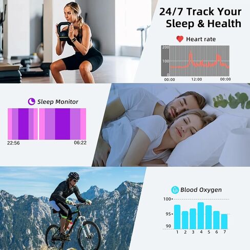 Smart Watch For Women Android/iPhone: Fitness Trackers Smartwatch 1.85" Bluetooth Calls Answer/Make IP68 Waterproof Womens Watches Activity Pedometer Heart Rate Monitor 130+ Sports Model 3 Bands in Kuwait