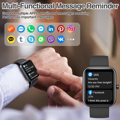 Smart Watch for Women Men with Bluetooth Call, Alexa Built-in Smartwatch, 1.83"DIY Dial Fitness Watch with Sleep Heart Rate Monitor, 110+ Sport Modes, IP68 Waterproof Watch Compatible with Android iOS in Kuwait