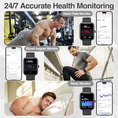 Smart Watch for Women Men with Bluetooth Call, Alexa Built-in Smartwatch, 1.83"DIY Dial Fitness Watch with Sleep Heart Rate Monitor, 110+ Sport Modes, IP68 Waterproof Watch Compatible with Android iOS in Kuwait