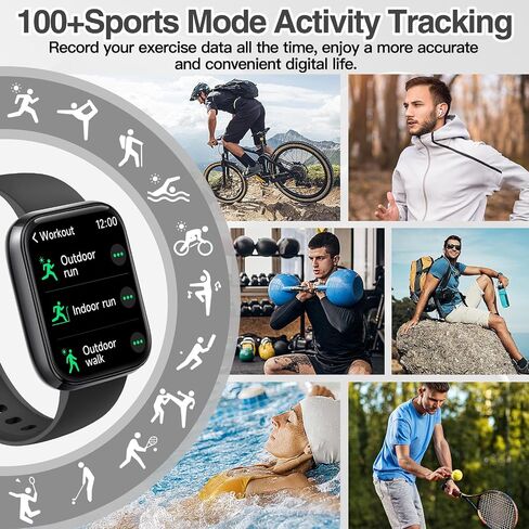 Smart Watch for Women Men with Bluetooth Call, Alexa Built-in Smartwatch, 1.83"DIY Dial Fitness Watch with Sleep Heart Rate Monitor, 110+ Sport Modes, IP68 Waterproof Watch Compatible with Android iOS in Kuwait