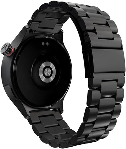 Motorola Moto Watch, OLED 1.4" Display, Bluetooth 5.3, Moto AI, Round, Black Stainless Steel Band, Built-in GPS, Waterproof, for Android Devices (Black) in Kuwait