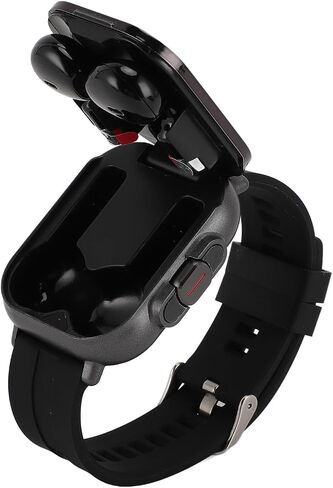Smartwatch with Earbuds, Earbuds Watches with Silicone Band, 2.01 Inch Screen, Tracker Watch with Earbuds Inside, Support NFC, IP67, Charging in Kuwait