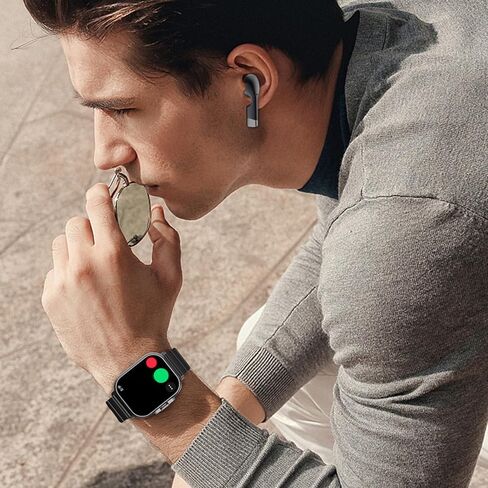 Smartwatch with Earbuds, Earbuds Watches with Silicone Band, 2.01 Inch Screen, Tracker Watch with Earbuds Inside, Support NFC, IP67, Charging in Kuwait