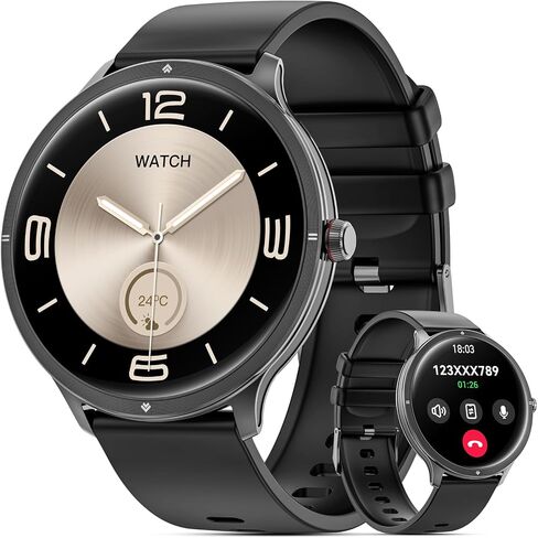 Smart Watches for Women Men, 1.75" AMOLED Smart Watch with Bluetooth Calling, Fitness Tracker with Heart Rate Sleep Monitor, IP68 Waterproof, 100+ Sports Modes, Compatible with iPhone Android in Kuwait