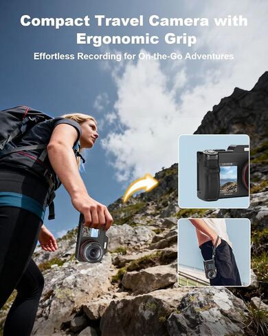 5K Digital-Cameras for Photography, 80MP 18X Zoom Black in Kuwait