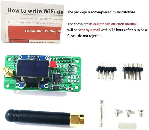 MMDVM Hotspot Spot Radio Station+ Antenna + OLED with Screen Support P25 DMR YSF D-Star UHF Expansion Board WiFi Digital Voice Modem Suitable for Raspberry Pi-Zero W, Pi 3, Pi 3B+ in Kuwait