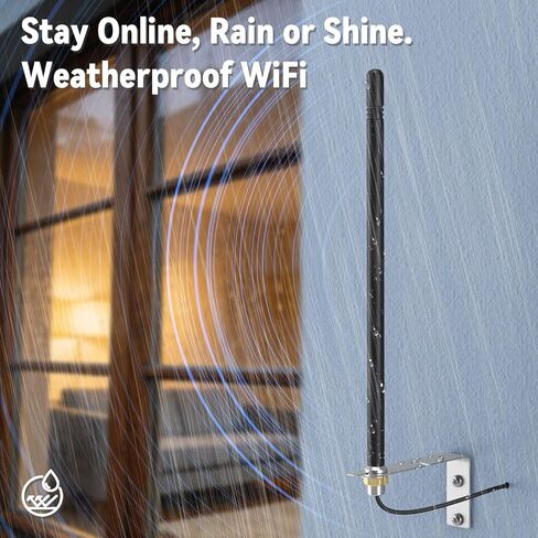 Eightwood 6dBi Outdoor Dual Band WiFi Antenna,RP-SMA & SMA Connector in Kuwait
