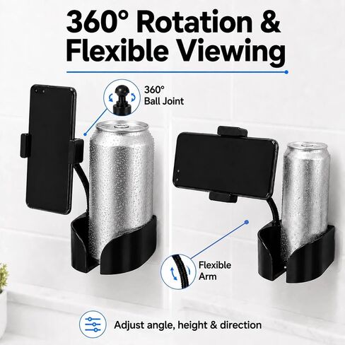 2-in-1 Shower Beer Can & Phone Holder, No-Drill Wall Mount in Kuwait