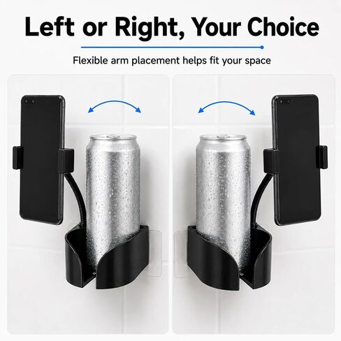 2-in-1 Shower Beer Can & Phone Holder, No-Drill Wall Mount in Kuwait