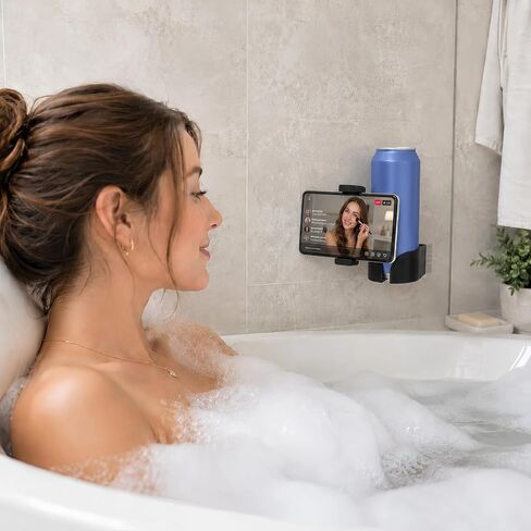 2-in-1 Shower Beer Can & Phone Holder, No-Drill Wall Mount in Kuwait
