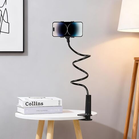 Phone Holder for Bed and Desk, Gooseneck Clip 360 Adjustable Rotation Phone Stand,Hands Free Lazy Long Arm Clamp Bracket in Kuwait