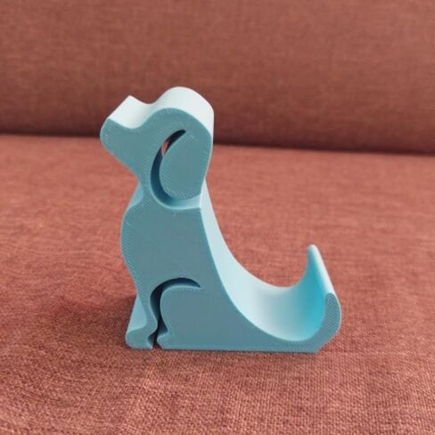 3D Printed Dog Phone Stand Cute Cartoon Animal Cell Phone Holder for Desk Novelty Desktop Phone Dock Free Hands Home Office Decoration (White) in Kuwait
