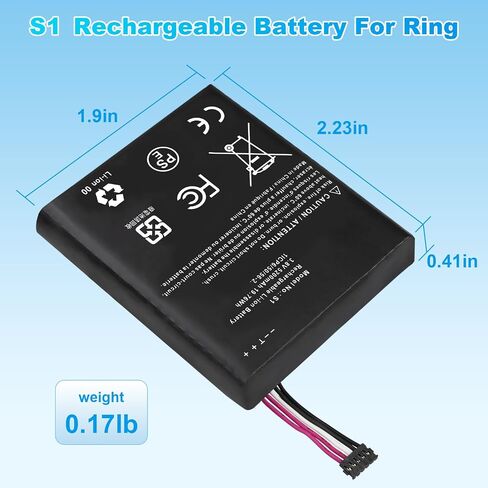 for Ring Doorbell S1 Battery Replacement: for Ring Camera Doorbell Model 2nd Generation (2020 Release) 5UM5E5 Video Doorbells Gen 2 (5 Pin Version ONLY) 5200mAh in Kuwait