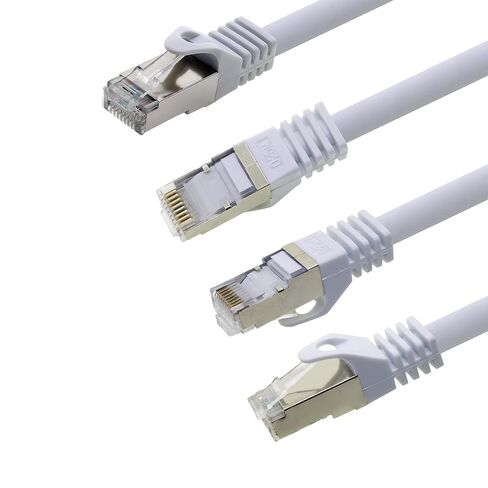1aTTack.de CAT7 Cat.7 Gigabit Ethernet Cable, LAN Cable, Network Cable, raw Cable with (RJ45) Cat6a Connector (Double Shielded) 500 MHz 7 Farben - 7 Stück 2m in Saudi Arabia