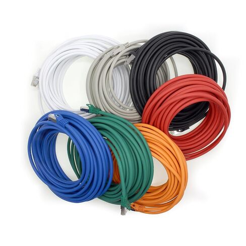 1aTTack.de CAT7 Cat.7 Gigabit Ethernet Cable, LAN Cable, Network Cable, raw Cable with (RJ45) Cat6a Connector (Double Shielded) 500 MHz 7 Farben - 7 Stück 2m in Saudi Arabia