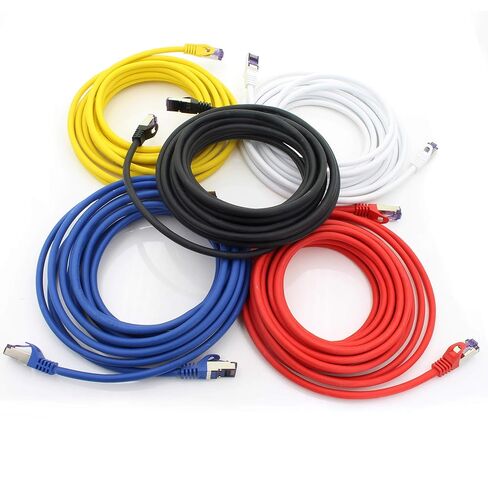 1aTTack.de Cat.7 LAN ethernet Cable 0,25m - 5 Colors Set 03 - Cat7 LAN Network 10GBASE-T - 10000 Mbps (Sftp Pimf) Double Shielded patchcable RJ45 Plug Cat.6a in Saudi Arabia
