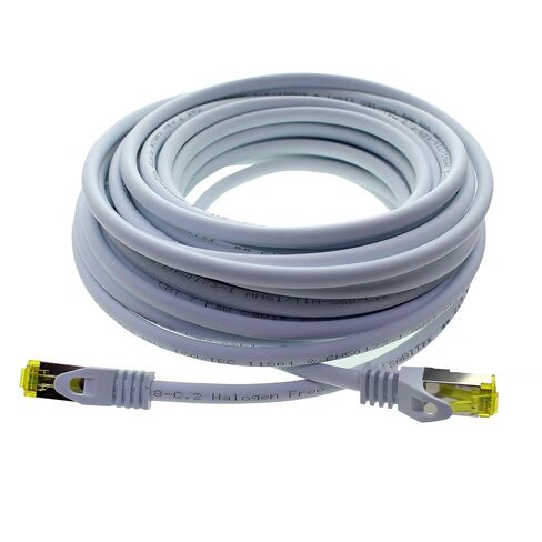1aTTack.de Cat.7 Patch Cable Set S/FTP (PiMF) Ethernet LAN Network Cables 10 Gigabit/s High Speed 600 MHz with Locking Protection Halogen-Free (LSZH) White - 5 Pieces 7 5m in Saudi Arabia