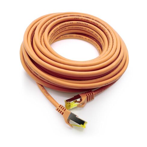 1aTTack.de Cat.7 Patch Cable Set S/FTP (PiMF) Ethernet LAN Network Cables 10 Gigabit/s High Speed 600 MHz with Locking Protection Halogen-Free (LSZH) Orange - 10 Pieces 3m in Saudi Arabia