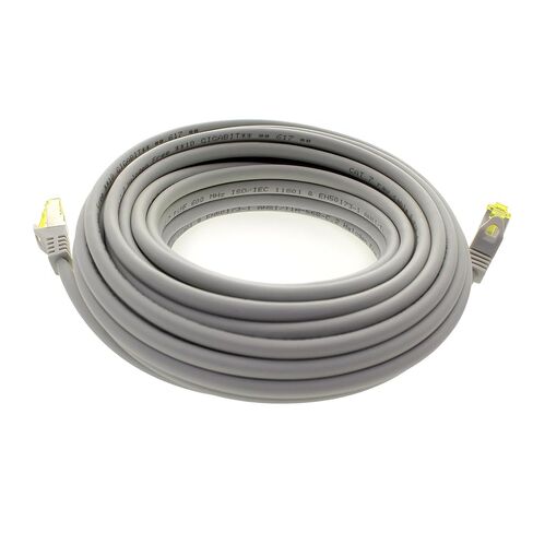 Cat.7 Patch Cable Set S/FTP (PiMF) Ethernet LAN Network Cables 10 Gigabit/s High Speed 600 MHz with Locking Protection Halogen-Free (LSZH) Grey - 10 Pieces 0 5m in Kuwait