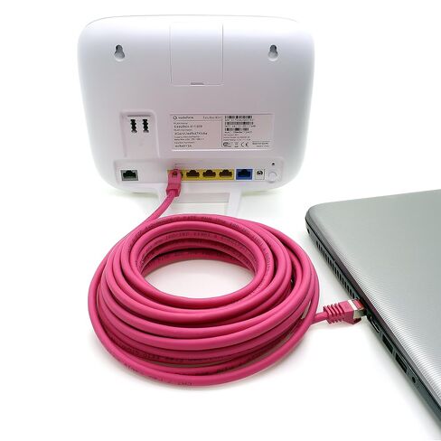 1aTTack.de Cat.7 Patch Cable Set S/FTP (PiMF) Ethernet LAN Network Cables 10 Gigabit/s High Speed 600 MHz with Locking Protection Halogen-Free (LSZH) Magenta - 5 Pieces 2m in Saudi Arabia