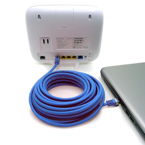 1aTTack.de Cat.7 Patch Cable Set S/FTP (PiMF) Ethernet LAN Network Cables 10 Gigabit/s High Speed 600 MHz with Locking Protection Halogen-Free (LSZH) Blue - 5 Pieces 2m in Saudi Arabia