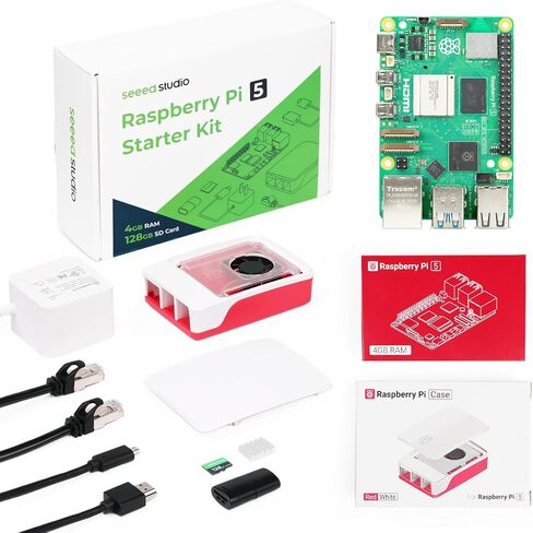 Raspberry Pi 5 Essentials Starter Kit PRO (128GB Edition) (8GB RAM) Micro SD Card Pre-Loaded 64-bit OS, Type-C Power Supply, Active Cooling Case for Edge AI, Docker & Pro Workstation in Saudi Arabia