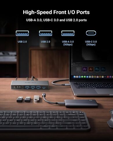 MINIX 8K USB-C+HDMI KVM Switch 1 Monitor 2 Computers for Laptop PC，Aluminum in Saudi Arabia